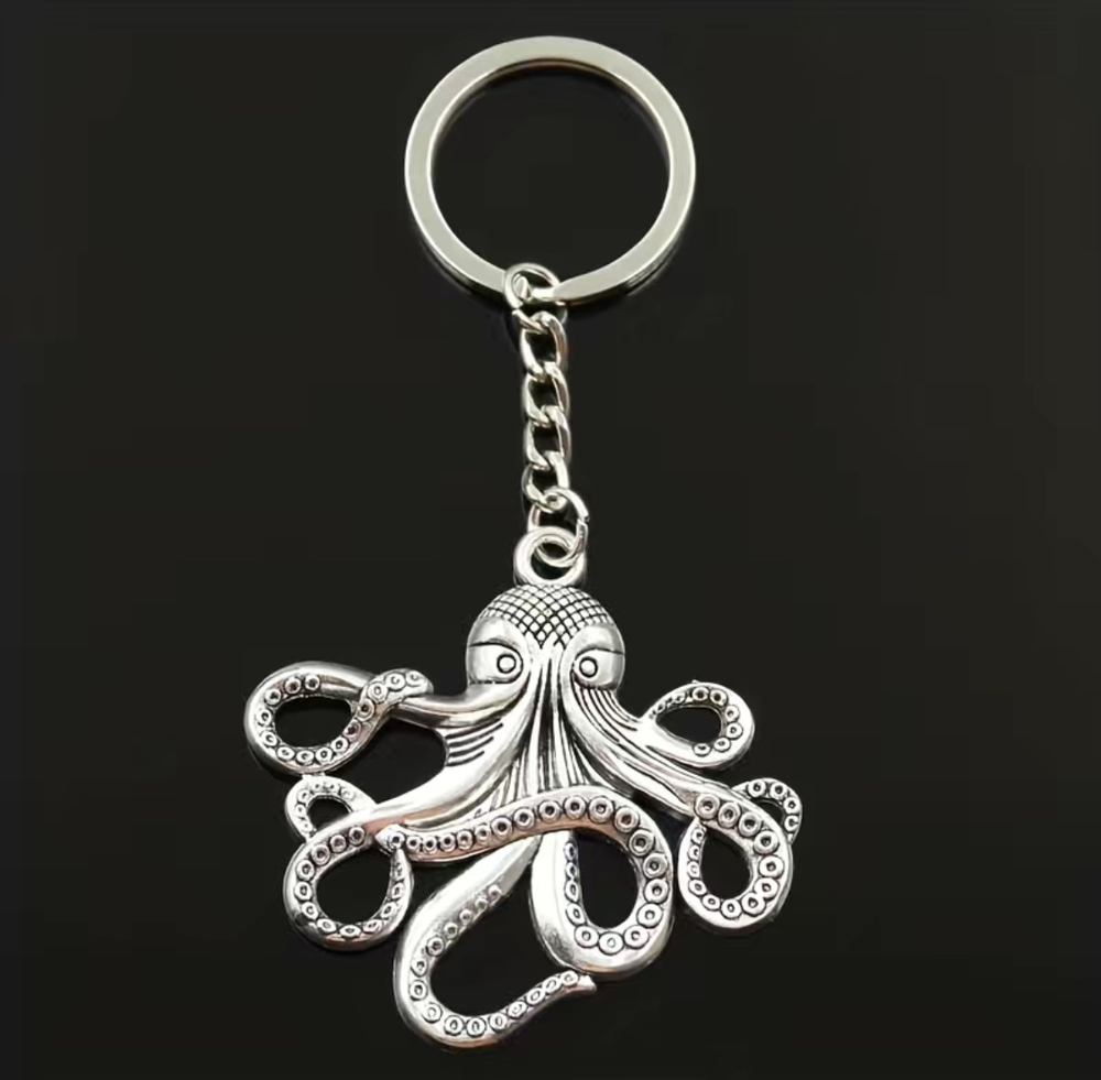 3/$25 Octopus Stainless Steel Keychain NEW